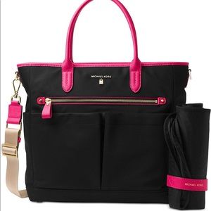 Michael Kors Black and Pink Diaper Bag